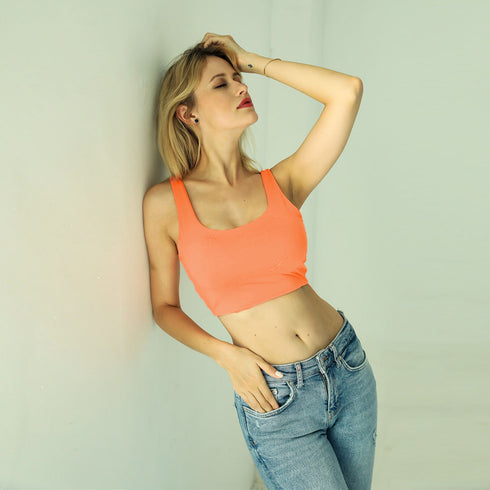 Women's Sleeveless Spaghetti Strap Crop Short Vests