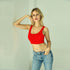 Women's Sleeveless Spaghetti Strap Crop Short Vests