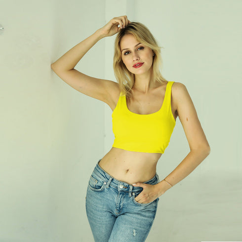 Women's Sleeveless Spaghetti Strap Crop Short Vests