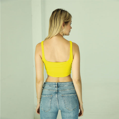 Women's Sleeveless Spaghetti Strap Crop Short Vests