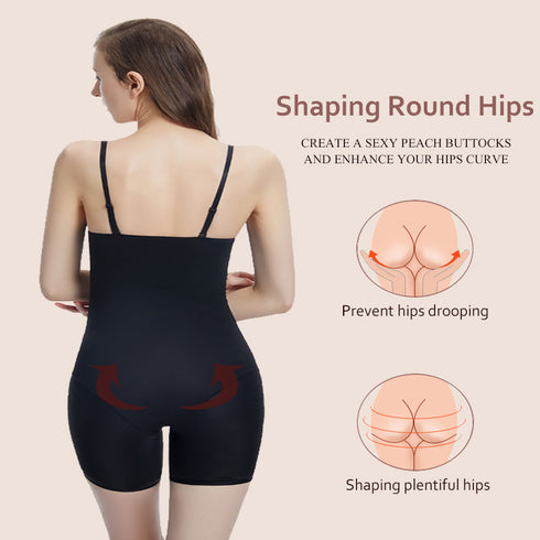 Women's Sleeveless Thigh Slimming Built-in Bra Body Shaper