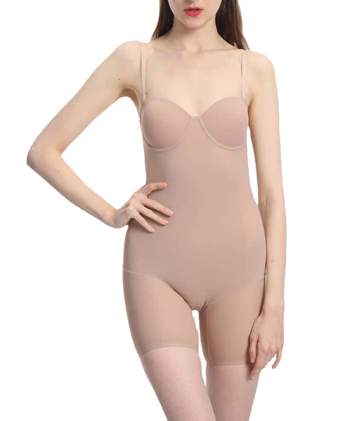Women's Sleeveless Thigh Slimming Built-in Bra Body Shaper