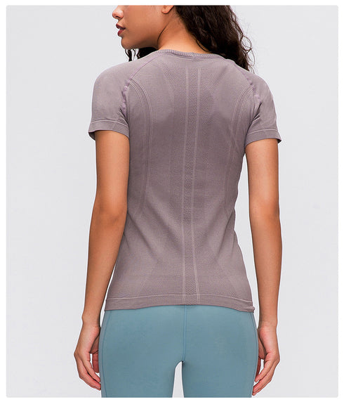 Women's Slim Breathable Yoga Round Neck T-Shirt