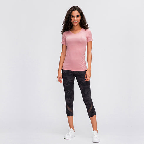 Women's Slim Breathable Yoga Round Neck T-Shirt