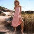 Women's Solid Color Halter Backless Casual Dresses