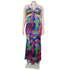 Women's Spaghetti Strap Backless Printed Maxi Dresses