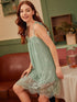 Women's Spaghetti Strap Lace Nightwear Pajama Dresses