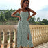 Women's Spaghetti Strap Slit Print Floral Dresses