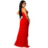 Women's Spaghetti Strap V-neck Slit Maxi Dresses