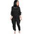 Women's Spliced Agaric Side Long Sleeve Two Piece Outfits