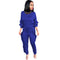 Women's Spliced Agaric Side Long Sleeve Two Piece Outfits