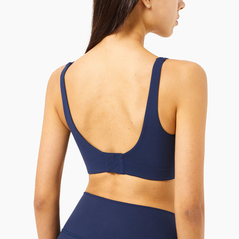 Women's Sport Deep U Wide Straps Bra Detachable Bra Pads