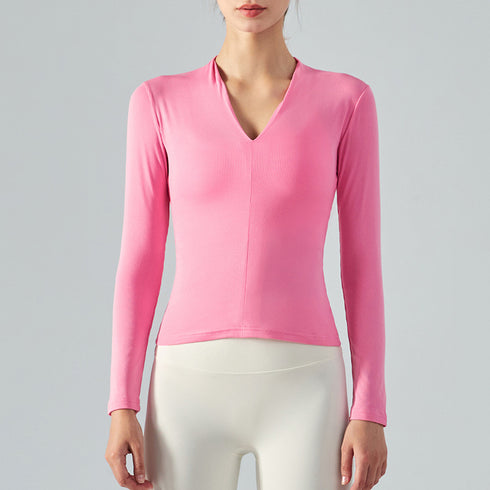 Women's Sport Fitness Long Sleeve Stretchy Slim Sweatshirts