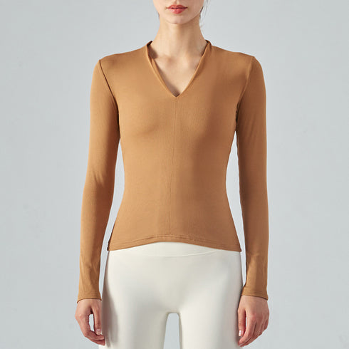 Women's Sport Fitness Long Sleeve Stretchy Slim Sweatshirts