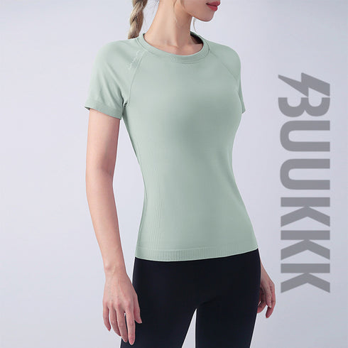 Women's Sport Skinny Slim Yoga Short Sleeve T-Shirt