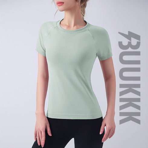 Women's Sport Skinny Slim Yoga Short Sleeve T-Shirt