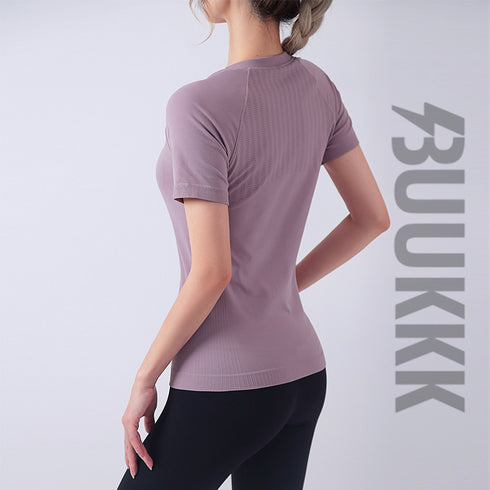 Women's Sport Skinny Slim Yoga Short Sleeve T-Shirt
