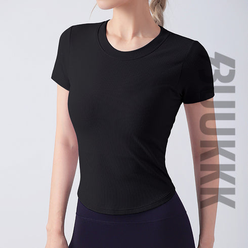 Women's Sport Skinny Slim Yoga T-Shirt with Bra Pads