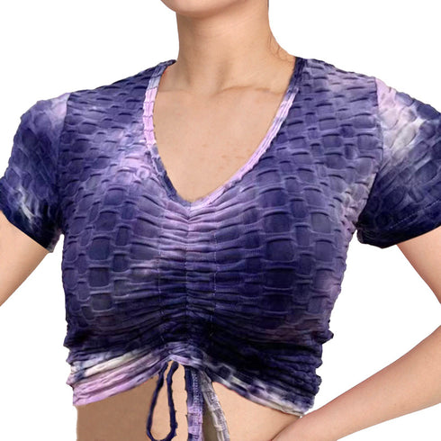 Women's Sport Yoga Tie-dye Drawstring T-Shirt