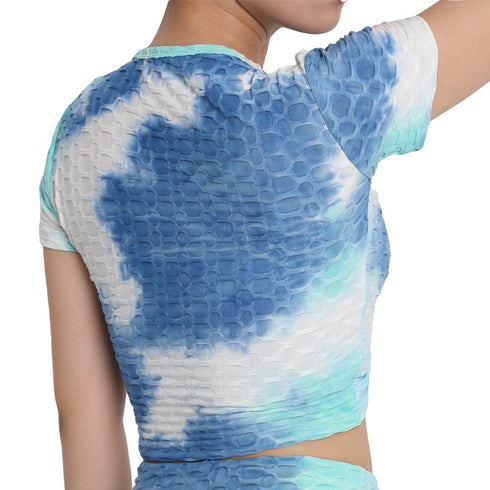 Women's Sport Yoga Tie-dye Drawstring T-Shirt