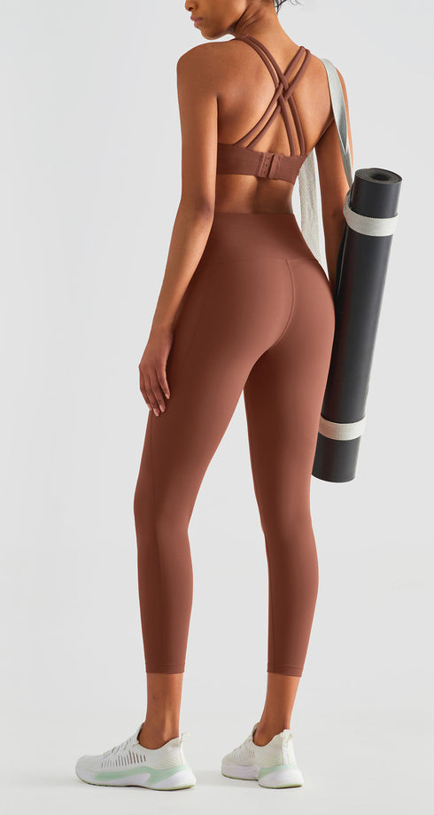 Women's Sports Adjustable Bra High Waist Pants Yoga Suits