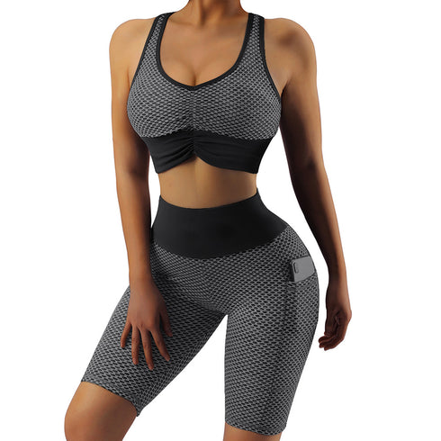 Women's Sports Bra High Waist Hip Lift Shorts Activewear Suits
