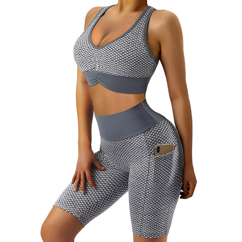 Women's Sports Bra High Waist Hip Lift Shorts Activewear Suits