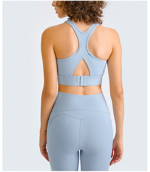 Women's Sports Bras Back Hollow Out 3 Rows Clasp