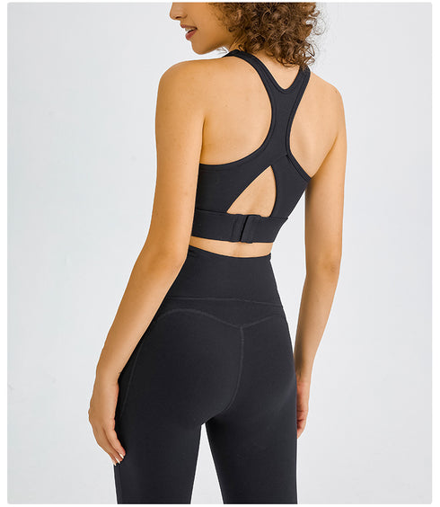 Women's Sports Bras Back Hollow Out 3 Rows Clasp