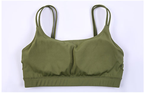 Women's Sports Bras Fitness Exercise Running U Neck Bra Pads