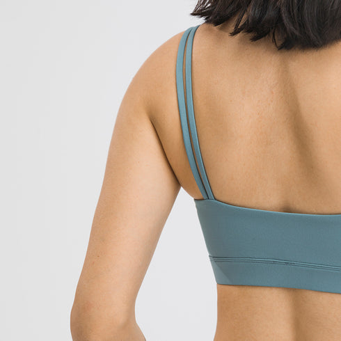 Women's Sports Bras Fitness Exercise Running U Neck Bra Pads