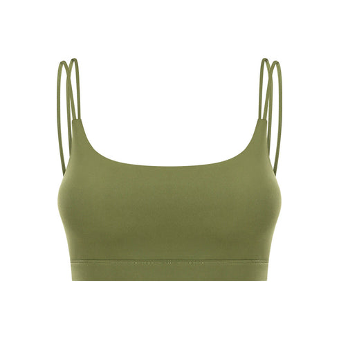 Women's Sports Bras Fitness Exercise Running U Neck Bra Pads