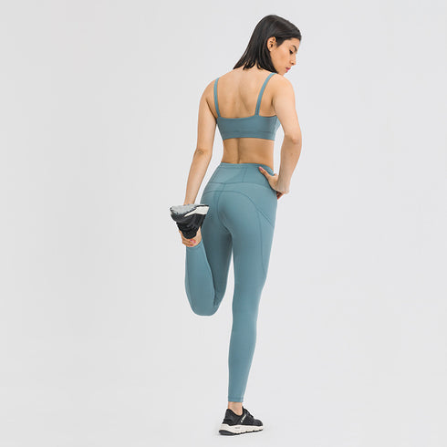 Women's Sports Bras Fitness Exercise Running U Neck Bra Pads