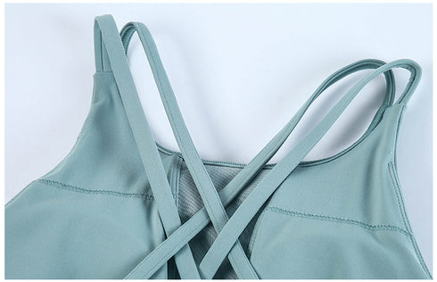 Women's Sports Bras Simple Running Yoga Round Neck Bra