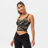 Women's Sports Fitness Camo Crop Tank with Bra Pads