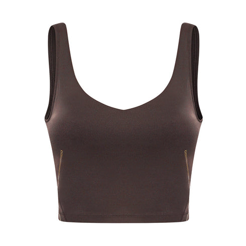 Women's Sports Fitness Running Yoga Crop Tank with Pads