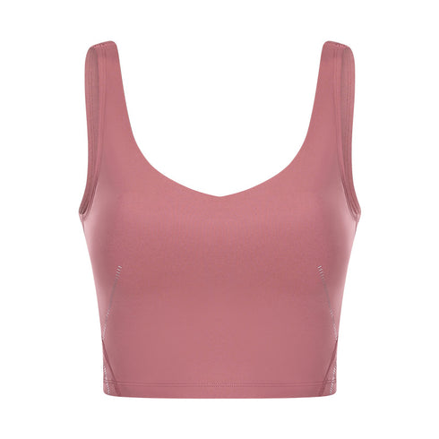 Women's Sports Fitness Running Yoga Crop Tank with Pads