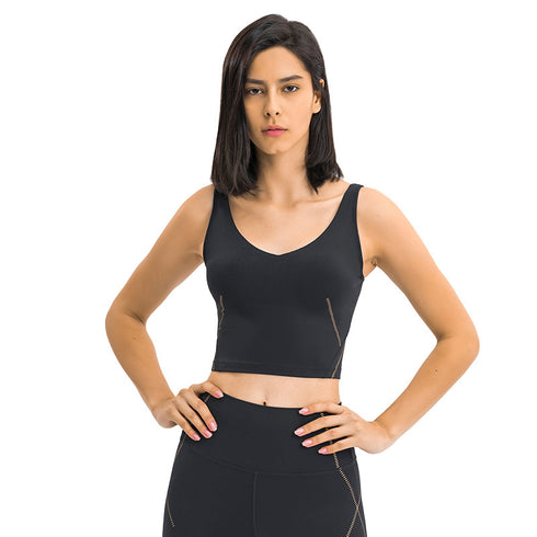 Women's Sports Fitness Running Yoga Crop Tank with Pads