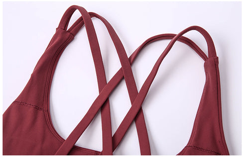 Women's Sports Fitness Spaghetti Strap Padded Bra