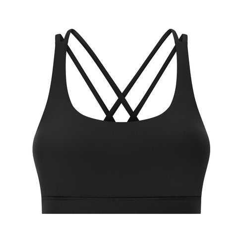 Women's Sports Fitness Spaghetti Strap Padded Bra