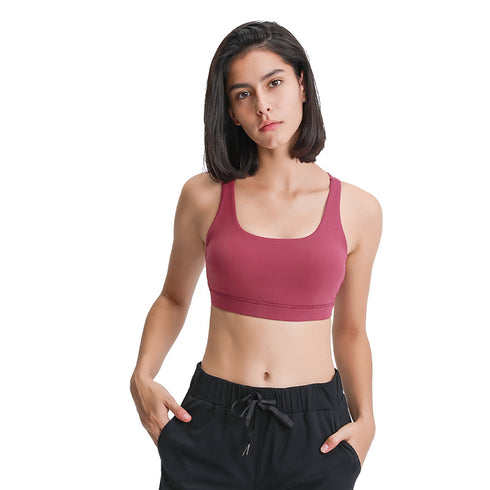 Women's Sports Fitness Spaghetti Strap Padded Bra
