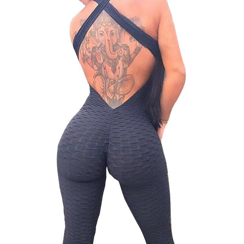 Women's Sports Jumpsuit Sexy Romper Backless Yoga Bodysuit