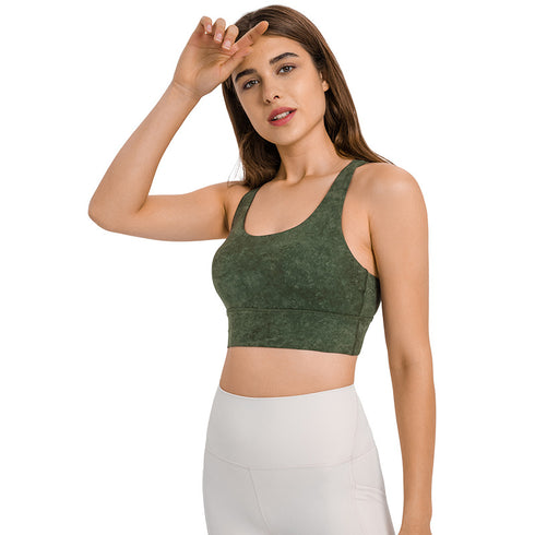 Women's Sports Padded Bra Cross Back Sports Bra Top