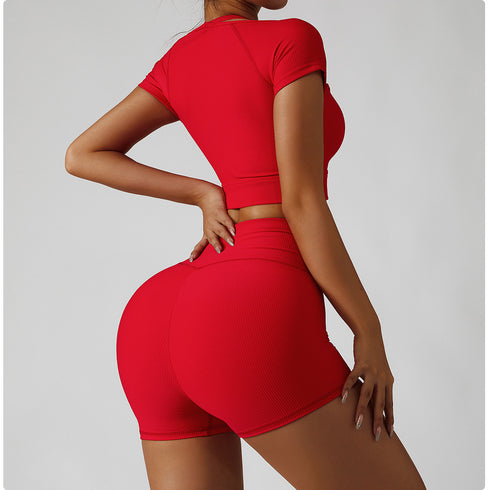 Women's Sports Quick Dry T-shirt Lift Hips Pant Yoga Suits