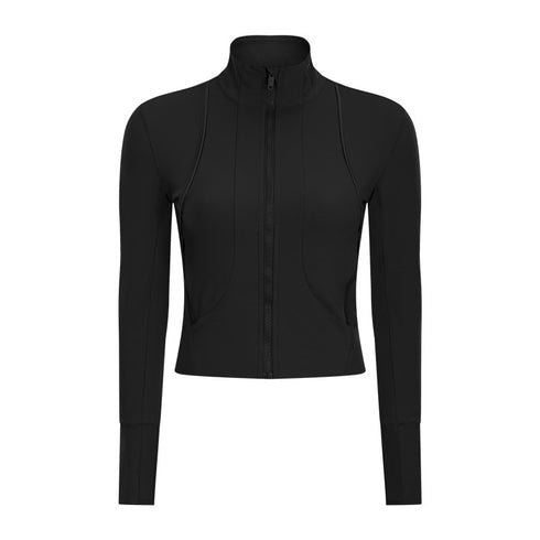 Women's Standing Collar Zipper Running Track Jacket