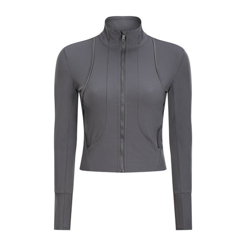 Women's Standing Collar Zipper Running Track Jacket