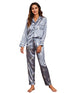 Women's Stretchy Loungewear Button Tops Pajama Sets