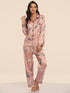 Women's Stretchy Loungewear Button Tops Pajama Sets
