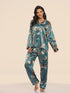 Women's Stretchy Loungewear Button Tops Pajama Sets