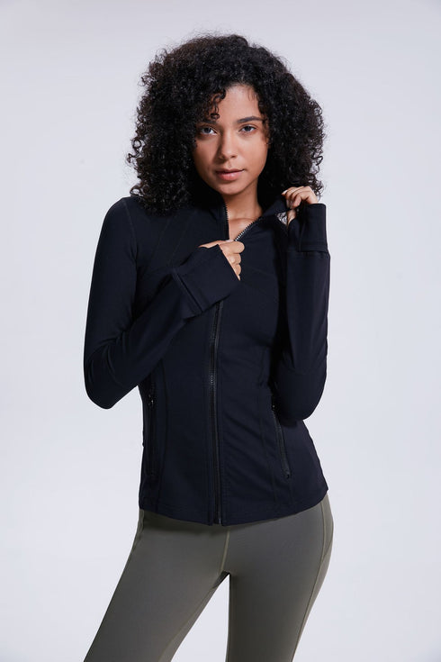 Women's Stretchy Running Yoga Long Sleeve Track Jacket